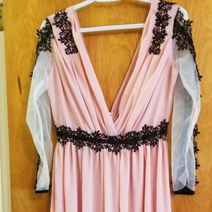 Flower black lace dress